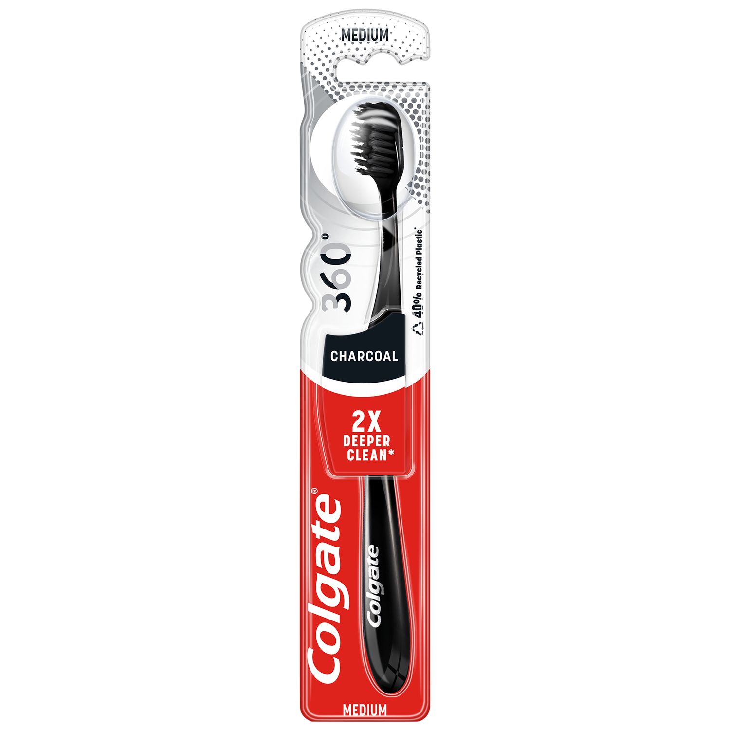 Colgate 360 Charcoal Medium handtandenborstel