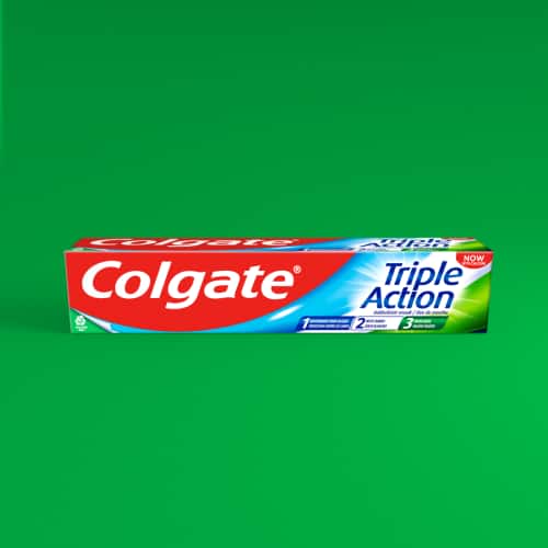 Colgate Triple Action Xtra White tandpasta tube